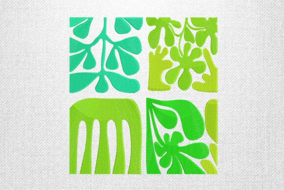 Abstract Green Floral Embroidery Design Review