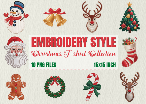 Christmas Embroidery Style TShirt Design Review