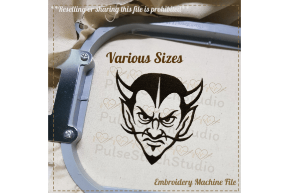 Devil Embroidery Design for Seasonal Use