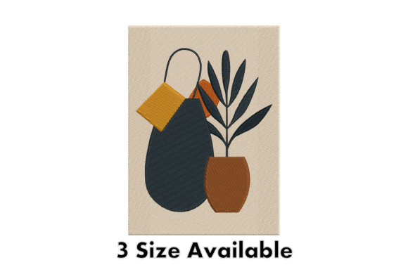 Modern Vase Plant Embroidery Art Review