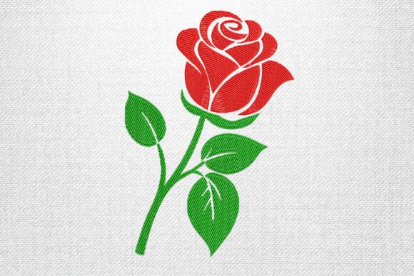 Stylized Red Rose Embroidery Design Review